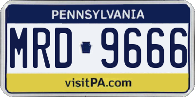 PA license plate MRD9666