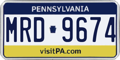 PA license plate MRD9674