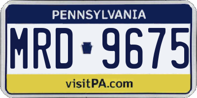 PA license plate MRD9675