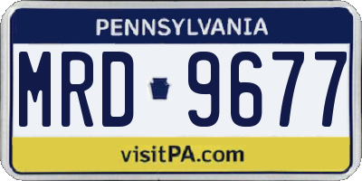 PA license plate MRD9677
