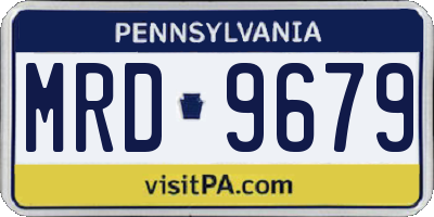 PA license plate MRD9679