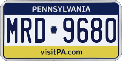 PA license plate MRD9680