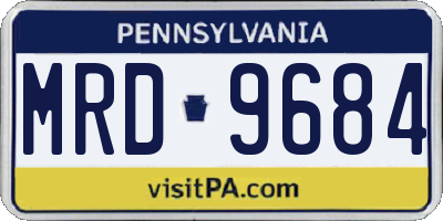 PA license plate MRD9684