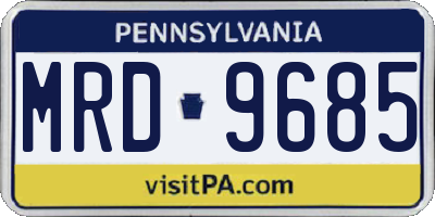 PA license plate MRD9685