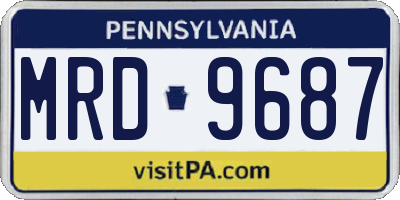 PA license plate MRD9687