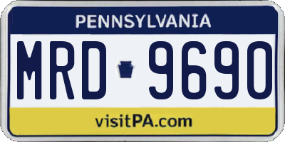 PA license plate MRD9690