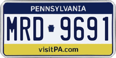 PA license plate MRD9691