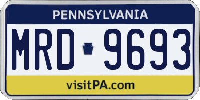 PA license plate MRD9693