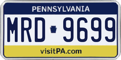 PA license plate MRD9699
