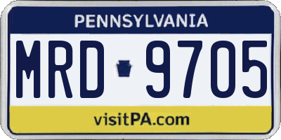 PA license plate MRD9705