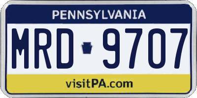 PA license plate MRD9707