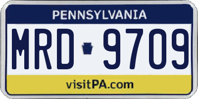 PA license plate MRD9709