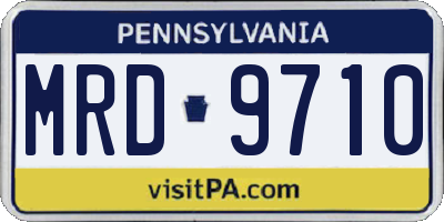 PA license plate MRD9710