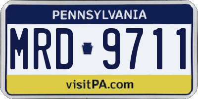 PA license plate MRD9711