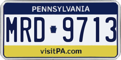 PA license plate MRD9713