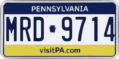 PA license plate MRD9714