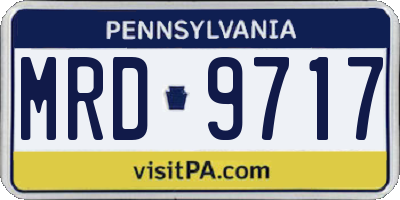 PA license plate MRD9717