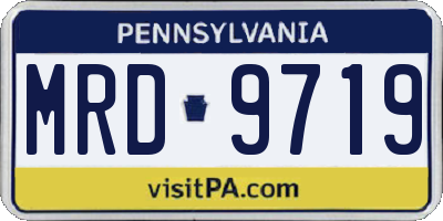 PA license plate MRD9719