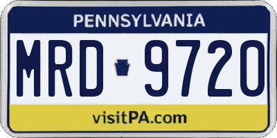 PA license plate MRD9720
