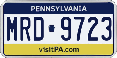 PA license plate MRD9723
