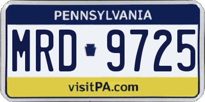 PA license plate MRD9725