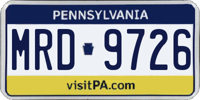 PA license plate MRD9726