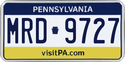 PA license plate MRD9727