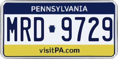 PA license plate MRD9729