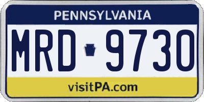 PA license plate MRD9730