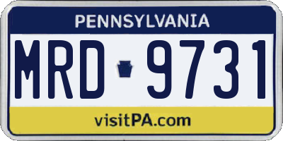 PA license plate MRD9731