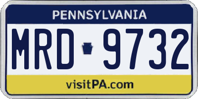 PA license plate MRD9732