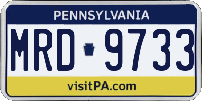 PA license plate MRD9733