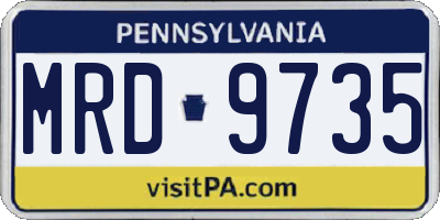 PA license plate MRD9735