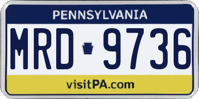 PA license plate MRD9736