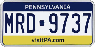 PA license plate MRD9737