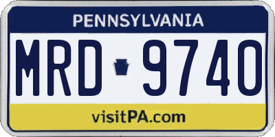 PA license plate MRD9740