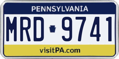PA license plate MRD9741