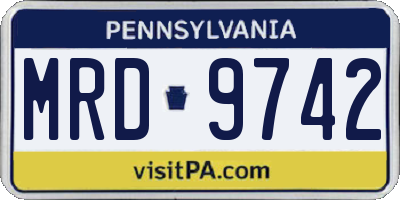 PA license plate MRD9742
