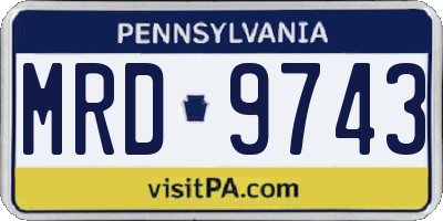 PA license plate MRD9743