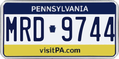 PA license plate MRD9744