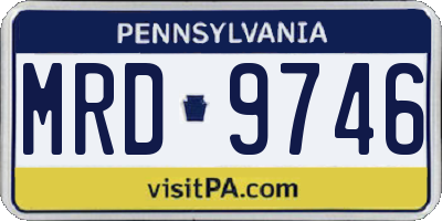 PA license plate MRD9746