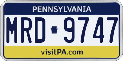 PA license plate MRD9747