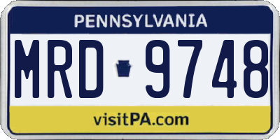 PA license plate MRD9748