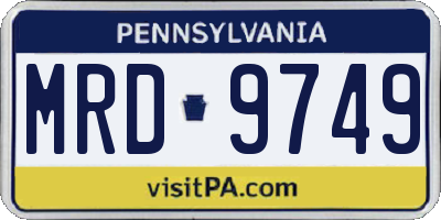 PA license plate MRD9749