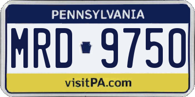 PA license plate MRD9750