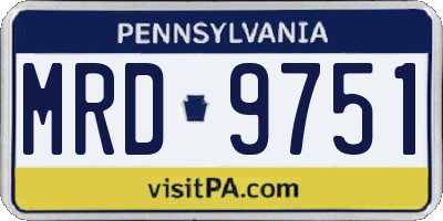 PA license plate MRD9751