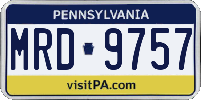 PA license plate MRD9757