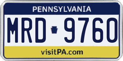 PA license plate MRD9760