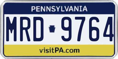 PA license plate MRD9764
