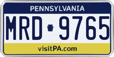 PA license plate MRD9765